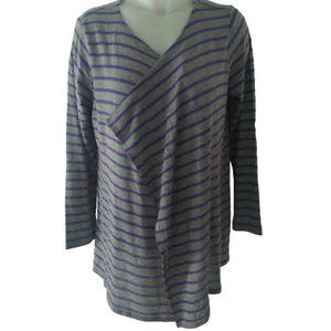 Lipgloss Purple Gray Striped Open Jacket